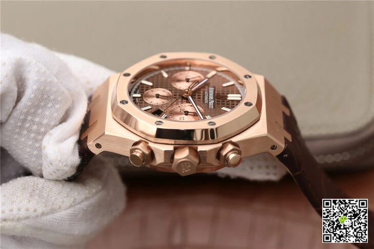Audemars Piguet Royal Oak Chronograph 26331OR.OO.D821CR.01 OM Factory 1:1 Best Edition Replica Watch Brown Strap